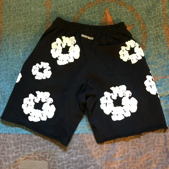 READYMADE x Denim Tears Cotton Wreath Sweatshorts Black/White